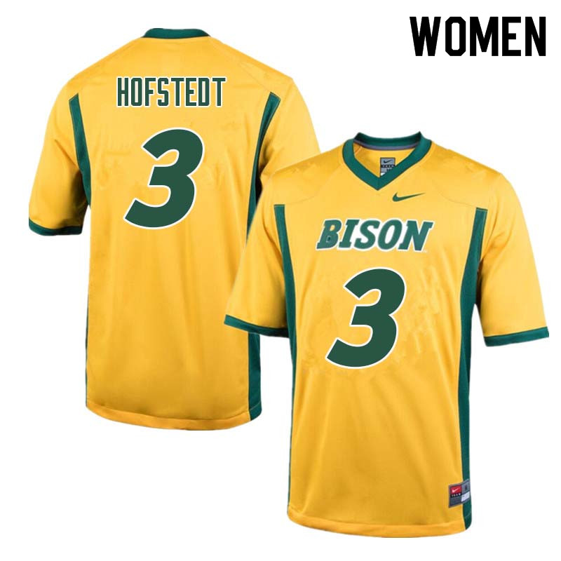 Women #3 Mason Hofstedt North Dakota State Bison College Football Jerseys Sale-Yellow